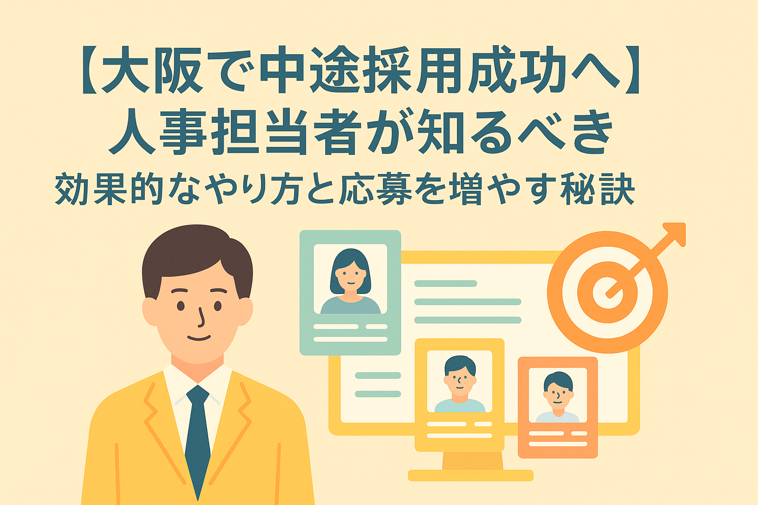 【大阪で中途採用成功へ】人事担当者が知るべき効果的なやり方と応募を増やす秘訣
