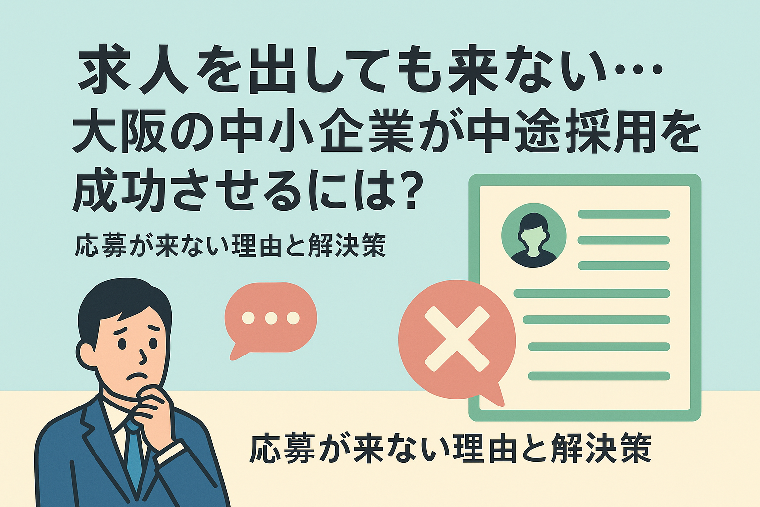 求人を出しても来ない…大阪の中小企業が中途採用を成功させるには？