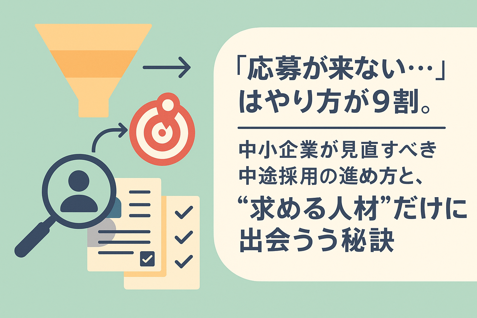「応募が来ない…」はやり方が9割。中小企業が見直すべき中途採用の進め方と、”求める人材”だけに出会う秘訣