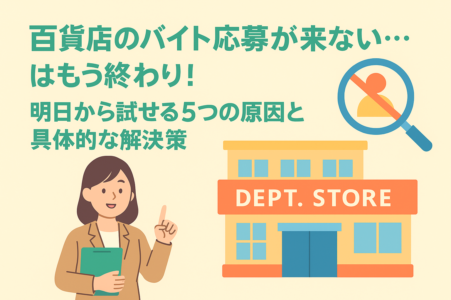 百貨店のバイト応募が来ない…はもう終わり！明日から試せる5つの原因と具体的な解決策